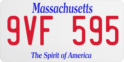 MA license plate 9VF595