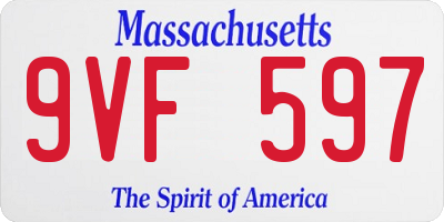 MA license plate 9VF597