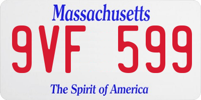 MA license plate 9VF599