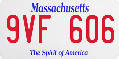 MA license plate 9VF606
