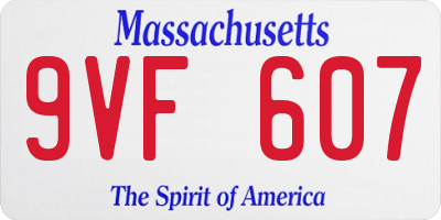 MA license plate 9VF607