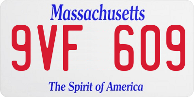 MA license plate 9VF609