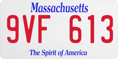 MA license plate 9VF613