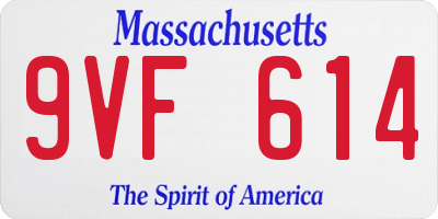 MA license plate 9VF614