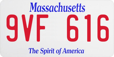MA license plate 9VF616