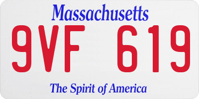 MA license plate 9VF619