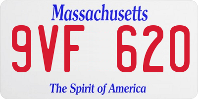 MA license plate 9VF620