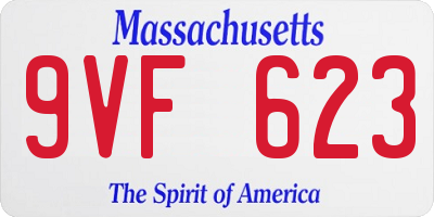 MA license plate 9VF623