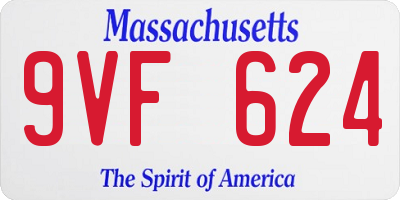 MA license plate 9VF624