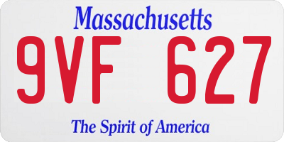 MA license plate 9VF627