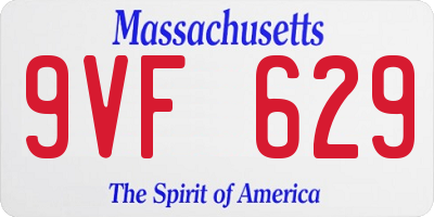 MA license plate 9VF629