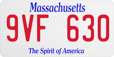 MA license plate 9VF630