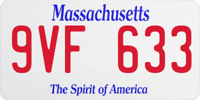 MA license plate 9VF633