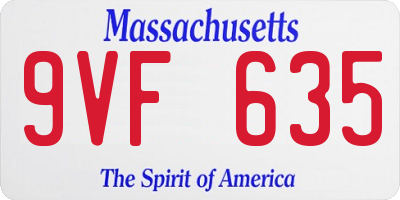 MA license plate 9VF635