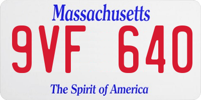 MA license plate 9VF640