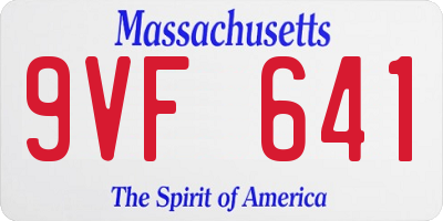 MA license plate 9VF641