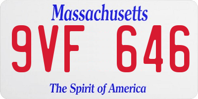 MA license plate 9VF646