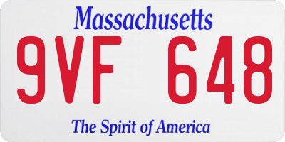 MA license plate 9VF648