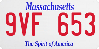 MA license plate 9VF653