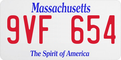 MA license plate 9VF654