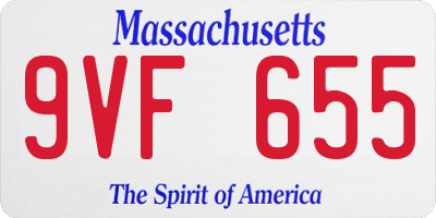 MA license plate 9VF655