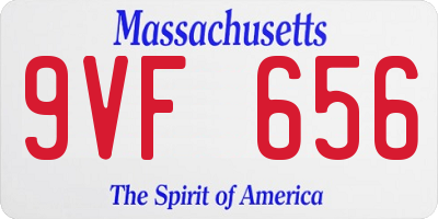 MA license plate 9VF656