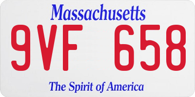 MA license plate 9VF658