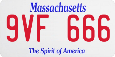 MA license plate 9VF666