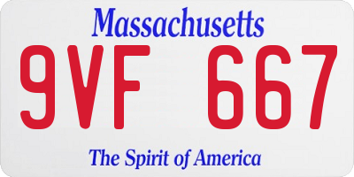 MA license plate 9VF667