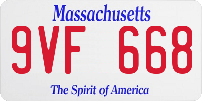 MA license plate 9VF668