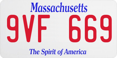MA license plate 9VF669