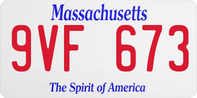 MA license plate 9VF673