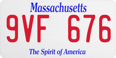MA license plate 9VF676