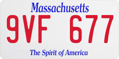 MA license plate 9VF677