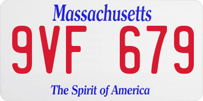 MA license plate 9VF679