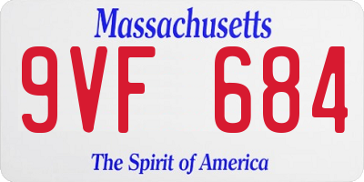 MA license plate 9VF684