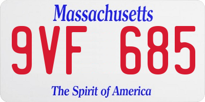 MA license plate 9VF685