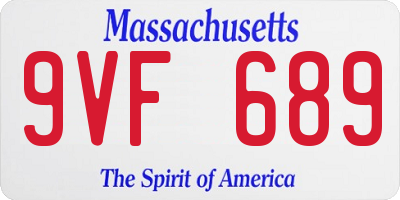 MA license plate 9VF689