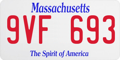 MA license plate 9VF693