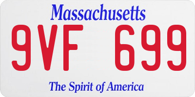 MA license plate 9VF699