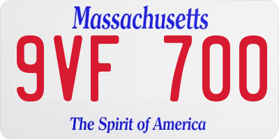 MA license plate 9VF700