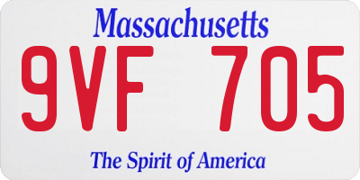 MA license plate 9VF705