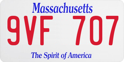 MA license plate 9VF707