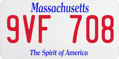 MA license plate 9VF708