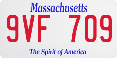 MA license plate 9VF709