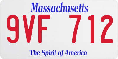MA license plate 9VF712