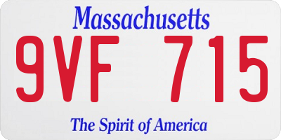 MA license plate 9VF715