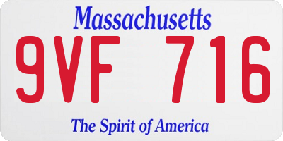 MA license plate 9VF716