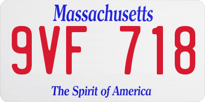 MA license plate 9VF718