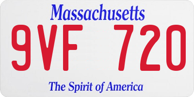 MA license plate 9VF720
